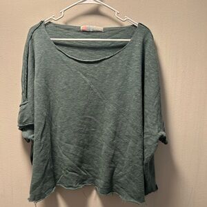 Free People Beach Relaxed Fit Green Tee